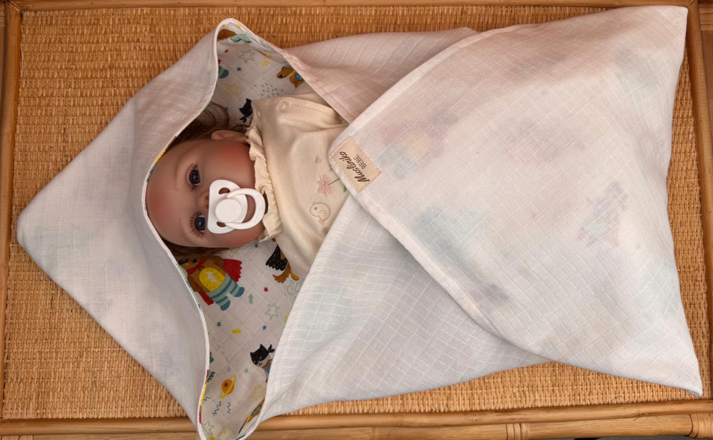 Muslin Kundak - Beyaz Muslin - Süper Kahramanlar