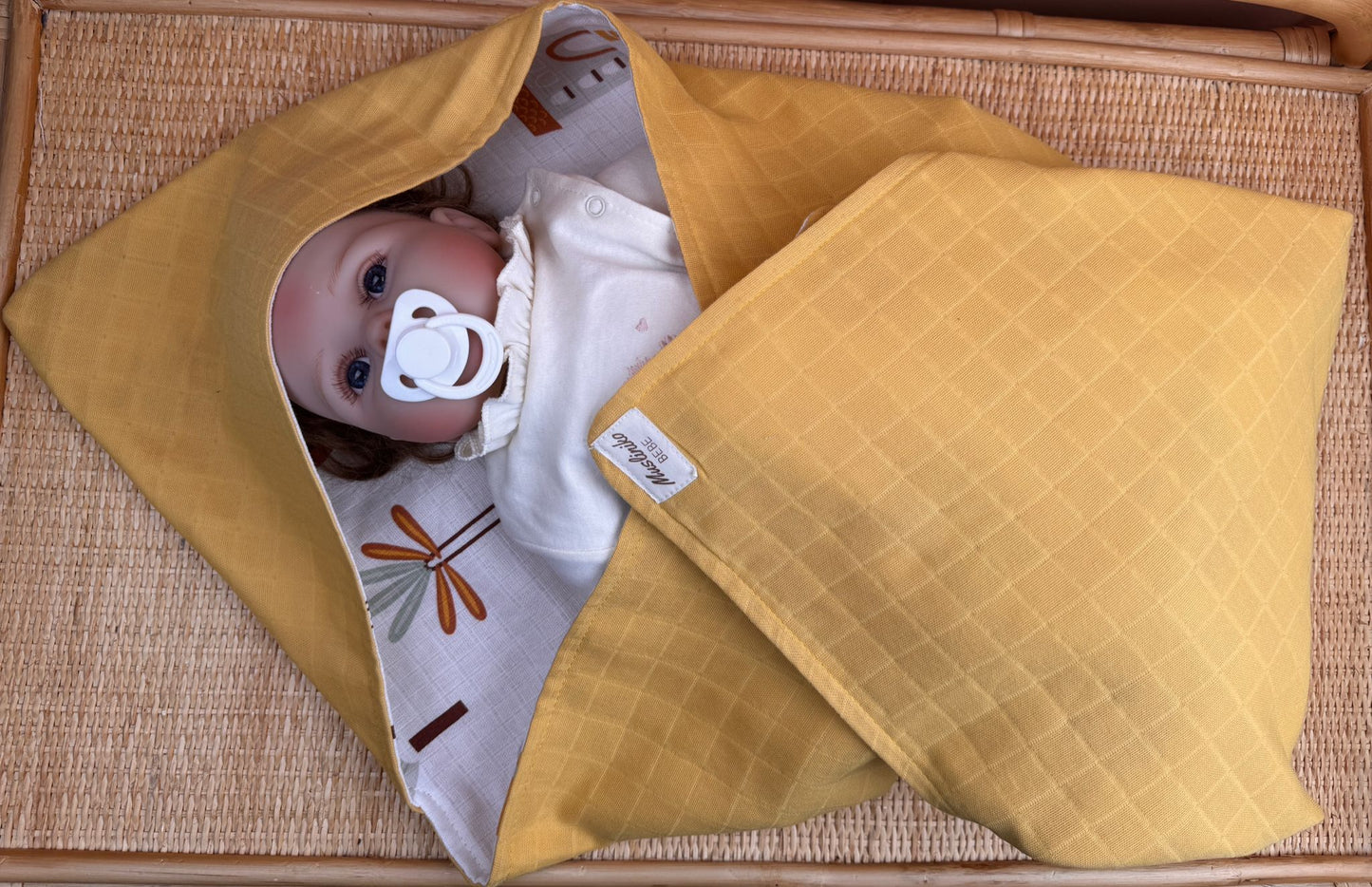 Muslin Kundak - Hardal Muslin - Sarı Ev