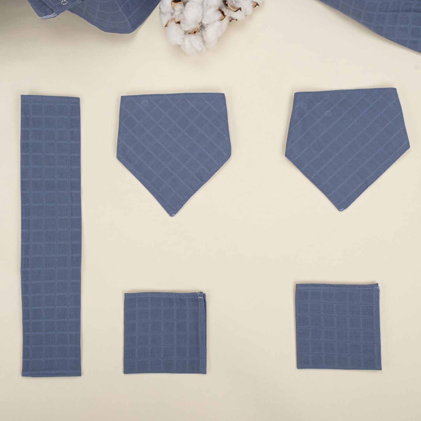 11 Parça Avantajlı Set - Tek Taraflı - İndigo Müslin