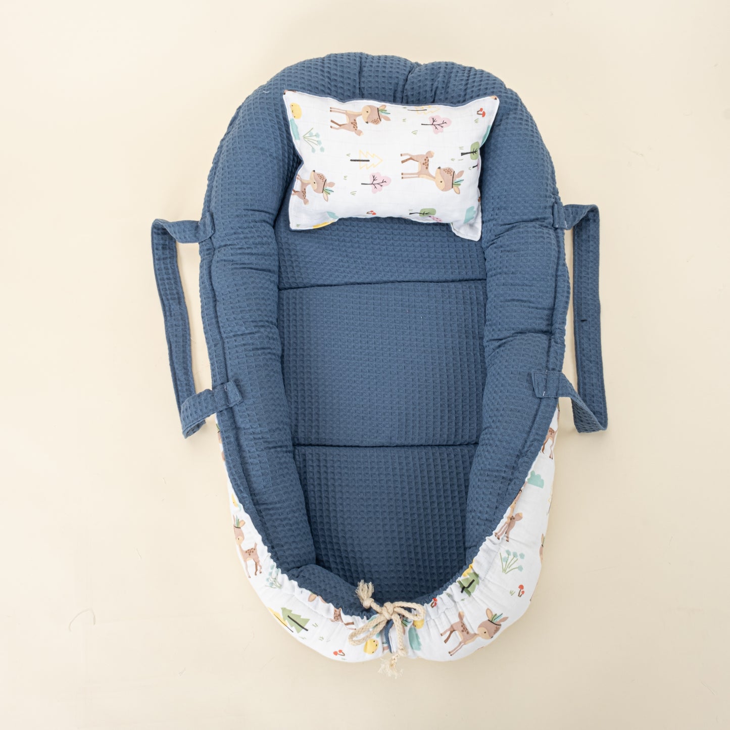 Babynest ve Yastık- Çift Taraflı - İndigo Petek - Ceylan