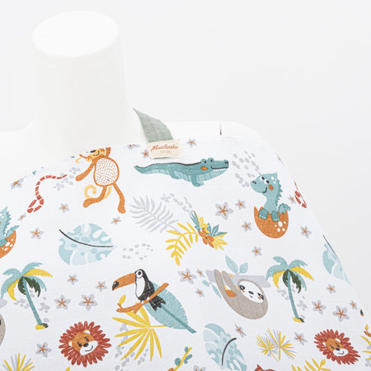 Çift Katlı Muslin Emzirme Önlüğü - Hayvanat Bahçesi