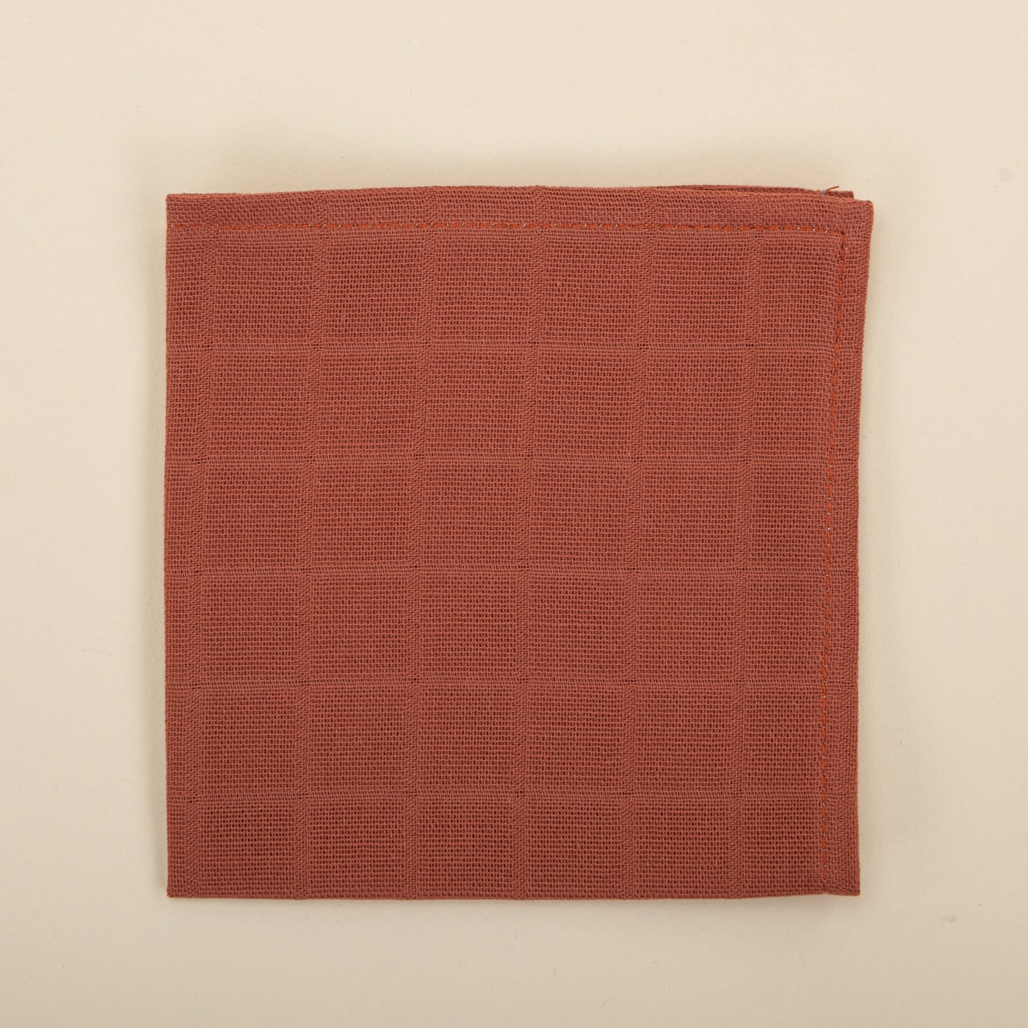 Önlük ve Mendil Seti - Tek Taraflı - Koyu Kiremit Müslin