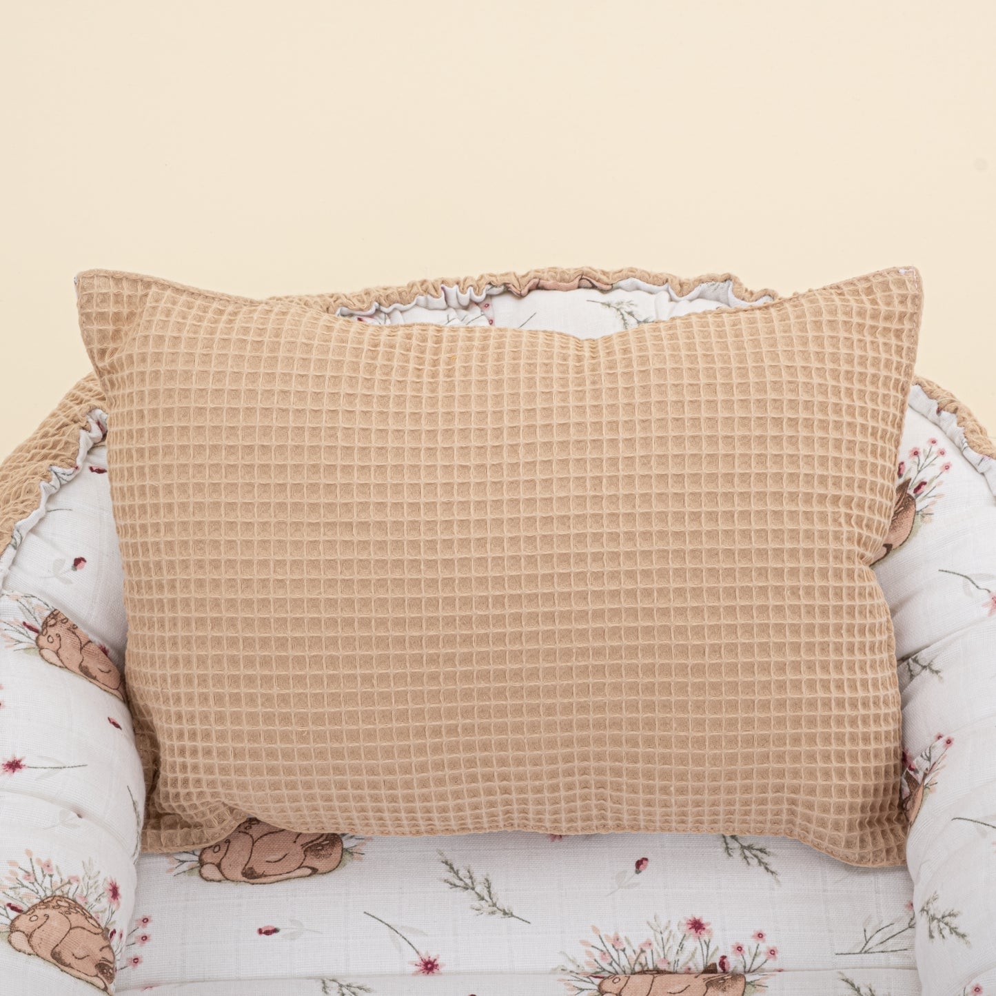 Babynest ve Yastık- Çift Taraflı - Kumsal Beji Petek - Uykucu Ceylan