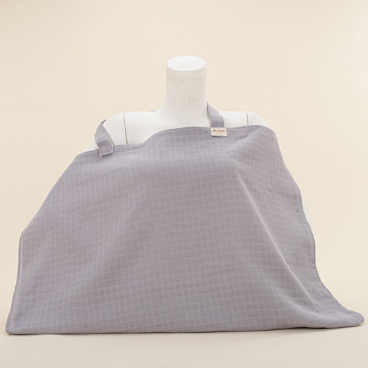 Çift Katlı Muslin Emzirme Önlüğü - Gri Müslin