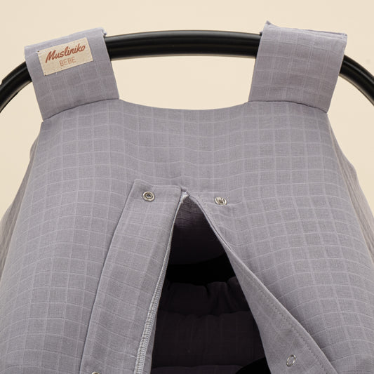 Puset Seti - Tek Taraflı - Gri Müslin