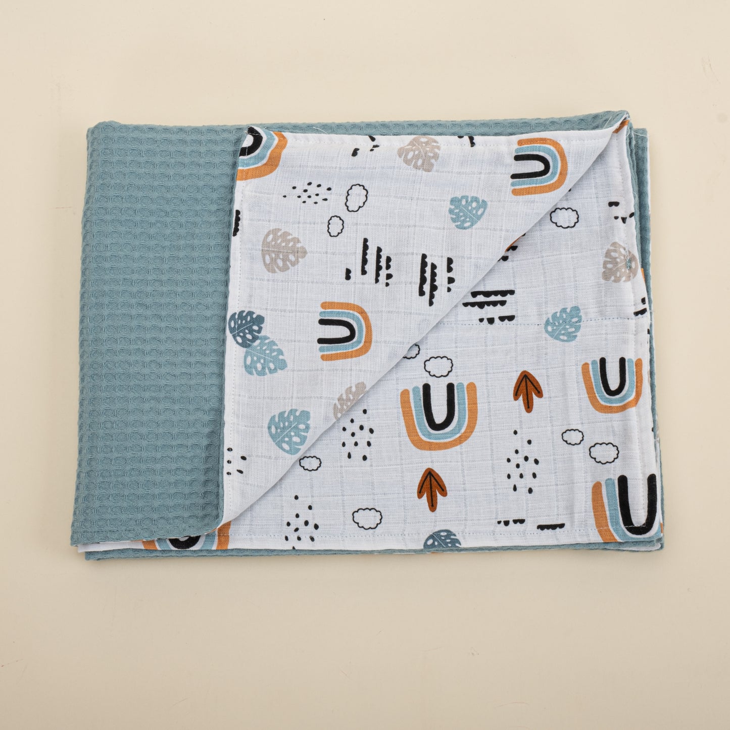 Bebek Pike Nevresim Seti - Petrol Mavisi Petek - Petrol Mavisi Gökkuşağı