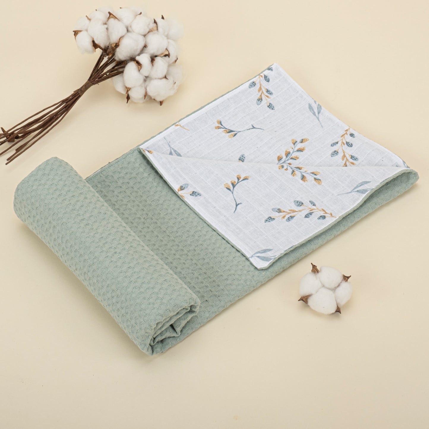 9 Parça Avantajlı Set - Çift Taraflı - Mint Petek - Yapraklar