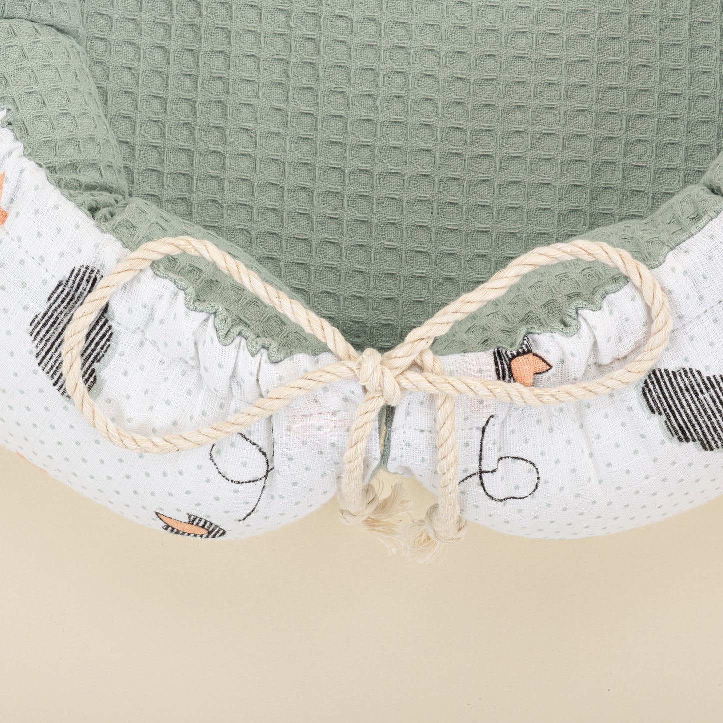 Babynest ve Yastık - Çift Taraflı - Yeşil Petek - Kuş