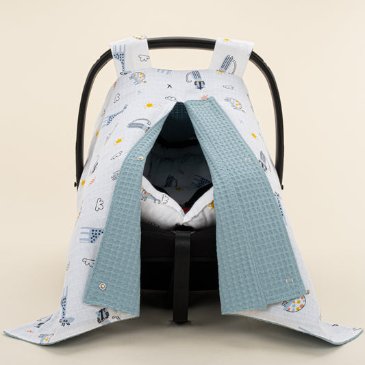 Puset Seti - Çift Taraflı - Petrol Mavisi Petek - Mavi Canlılar