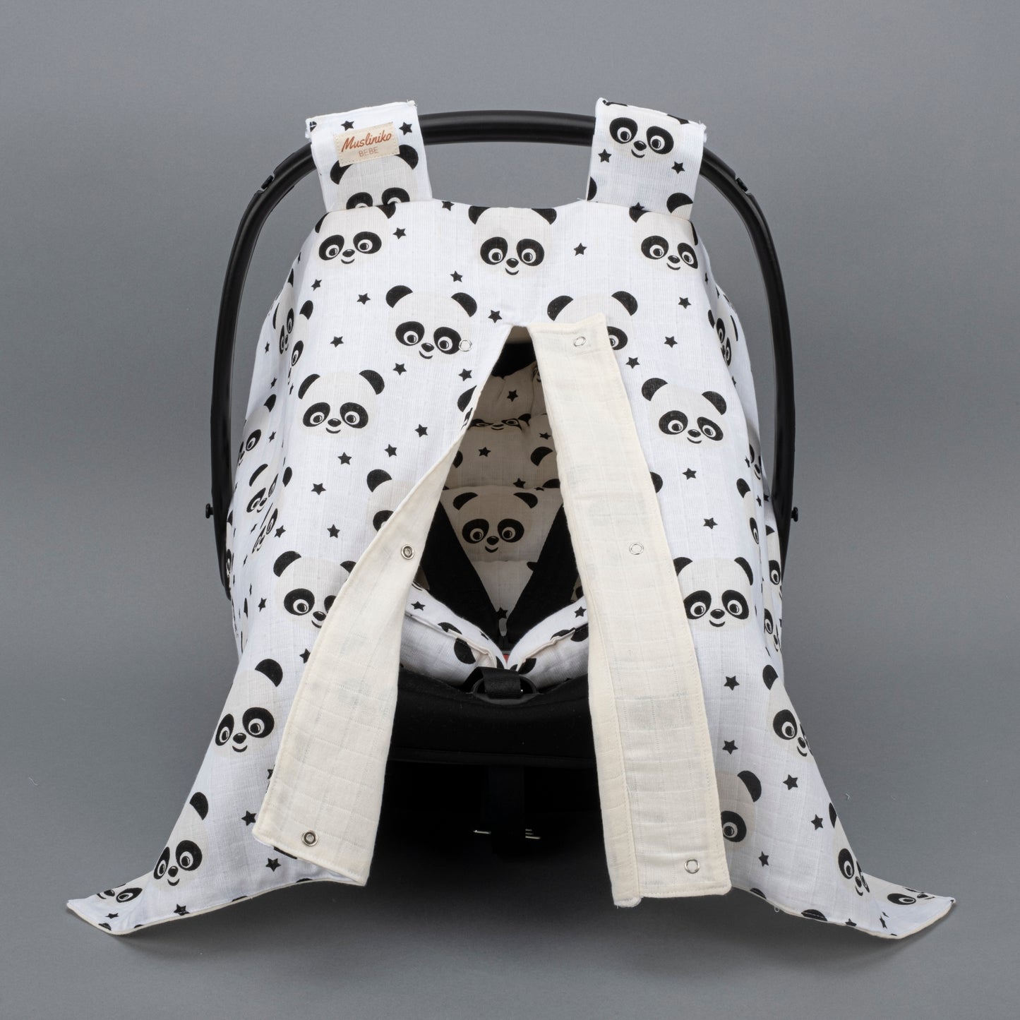 Puset Seti - Çift Taraflı - Krem Muslin - Panda