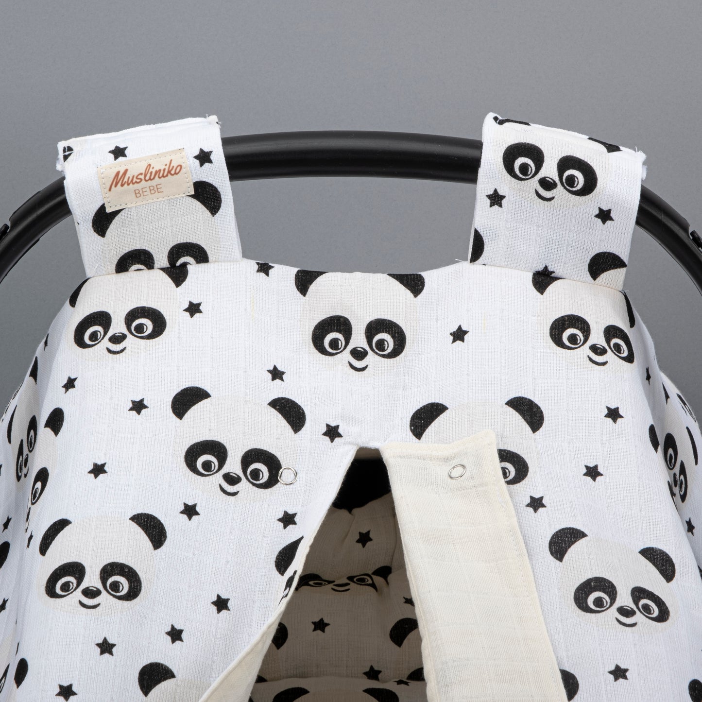 Puset Seti - Çift Taraflı - Krem Muslin - Panda