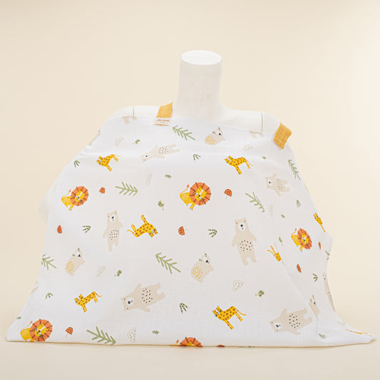 Çift Katlı Muslin Emzirme Önlüğü - Aslan