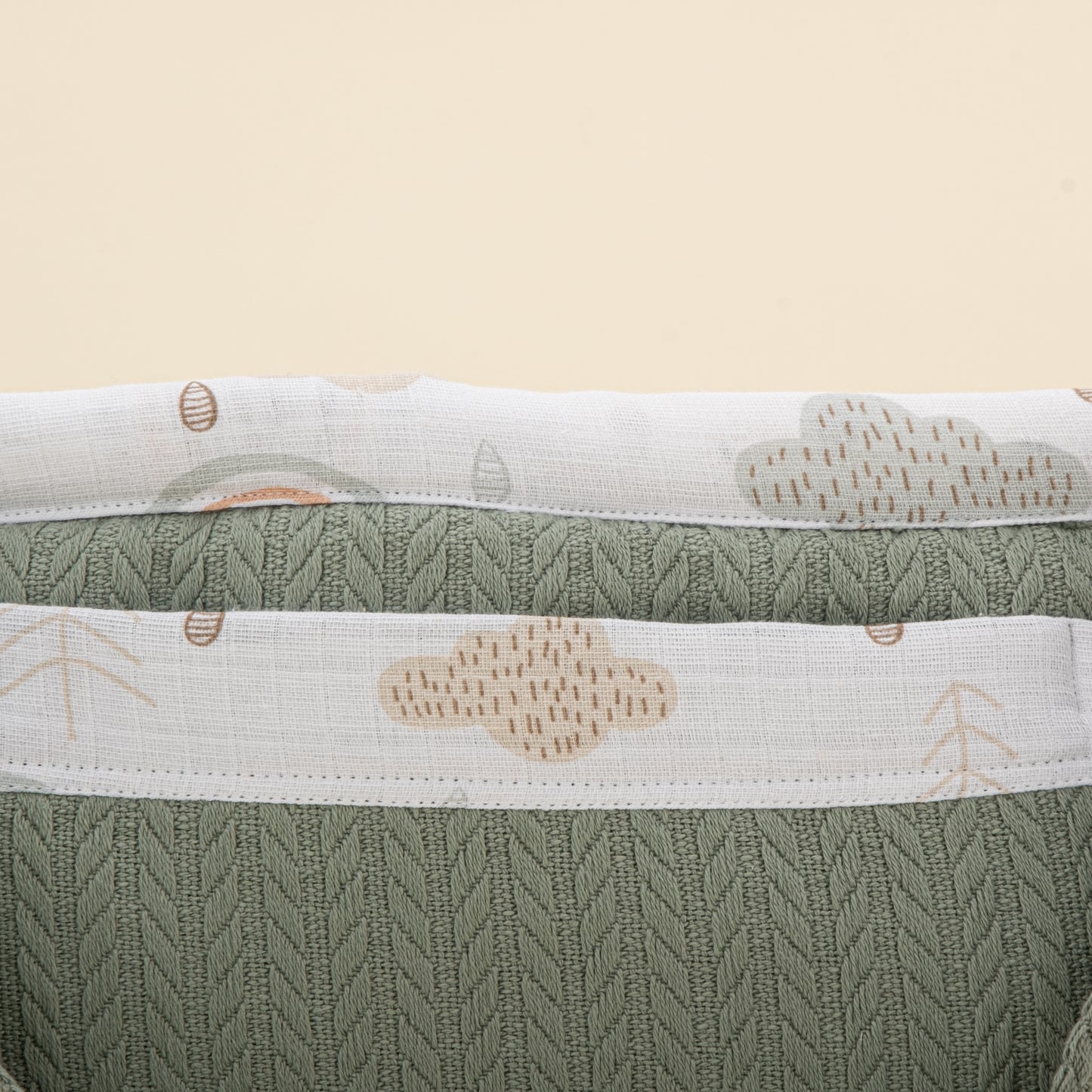 Bebek Bakım Çantası - Koyu Yeşil Örgü - Yeşil Gökkuşağı