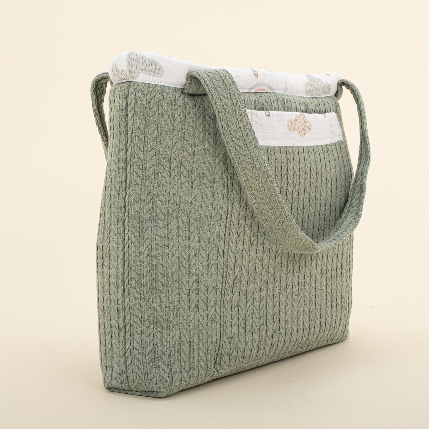 Bebek Bakım Çantası - Koyu Yeşil Örgü - Yeşil Gökkuşağı