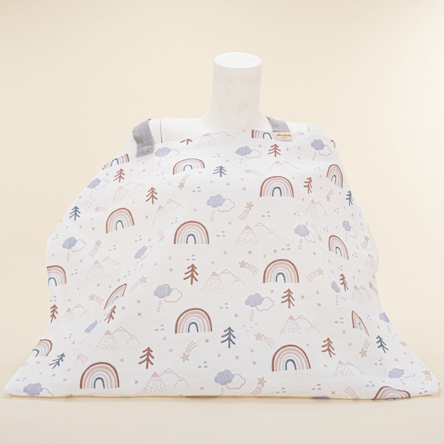 Çift Katlı Muslin Emzirme Önlüğü - Pastel Gökkuşağı
