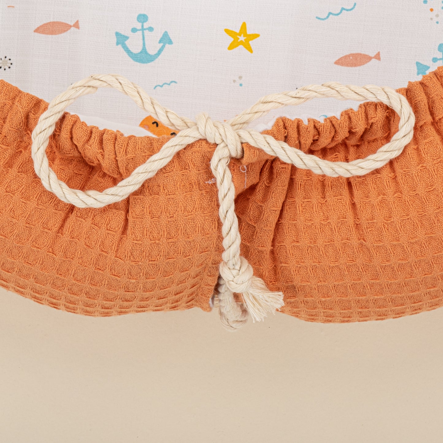 Babynest ve Yastık - Çift Taraflı - Turuncu Petek - Ahtapot