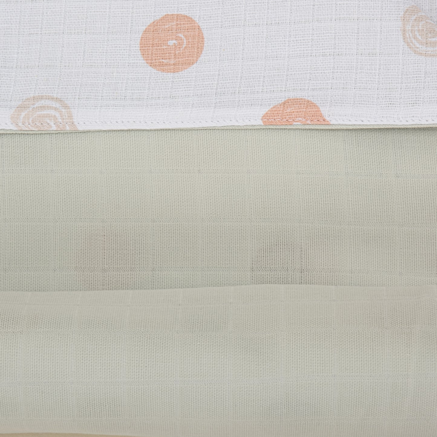 Çift Taraflı Muslin Örtü - Mint Muslin - Puantiye