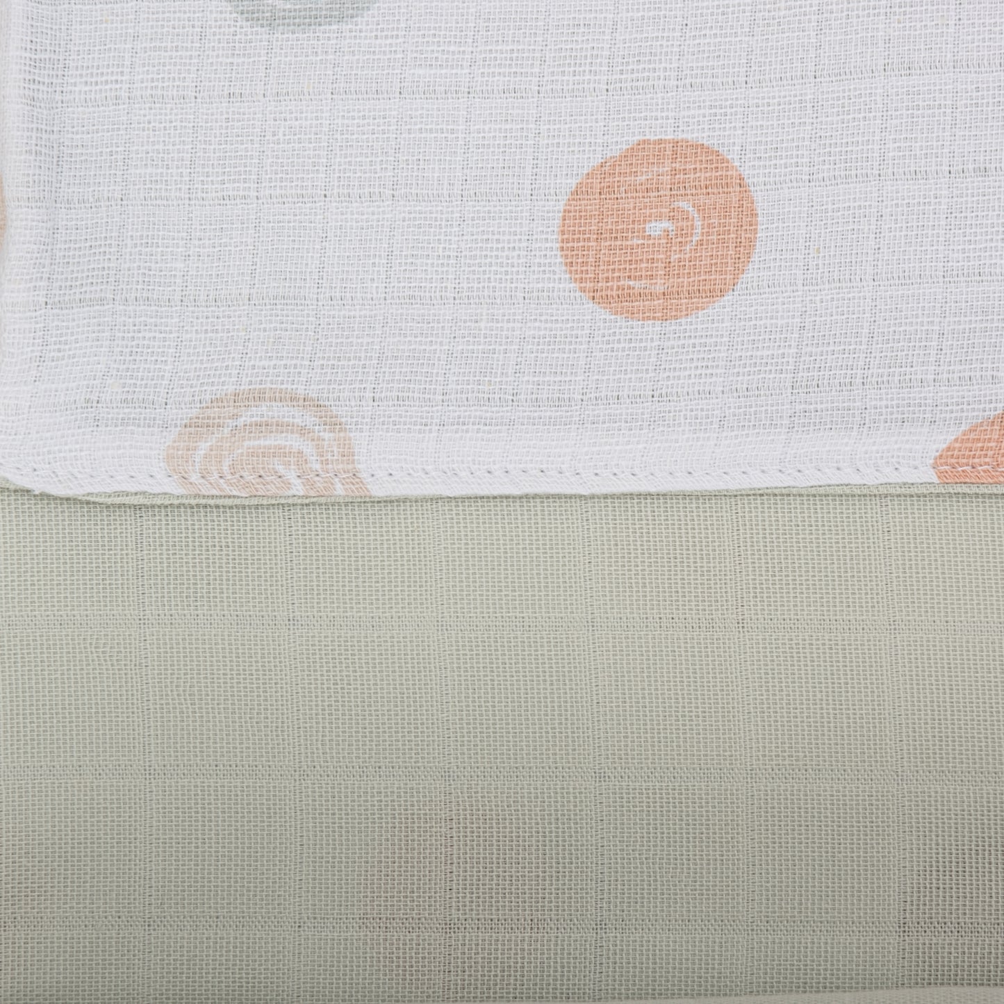 Çift Taraflı Muslin Örtü - Mint Muslin - Puantiye