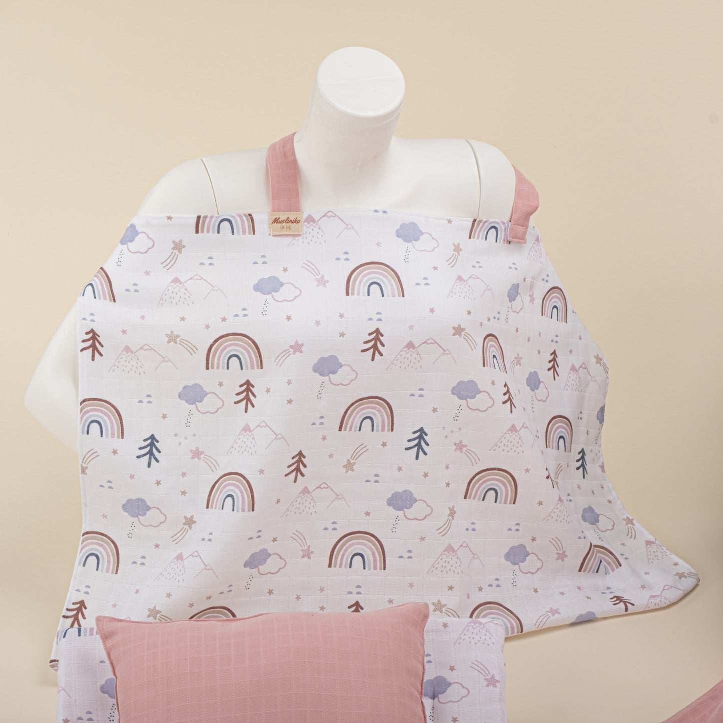 18 Parça Full Set - Çift Taraflı - Pudra Muslin - Pastel Gökkuşağı