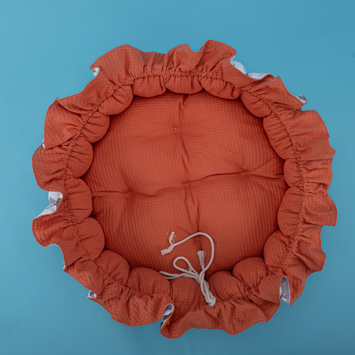 Yuvarlak Babynest - Çift Taraflı - Turuncu Petek - Orman