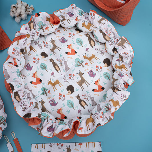 18 Parça Full Set - Çift Taraflı - Turuncu Petek - Orman