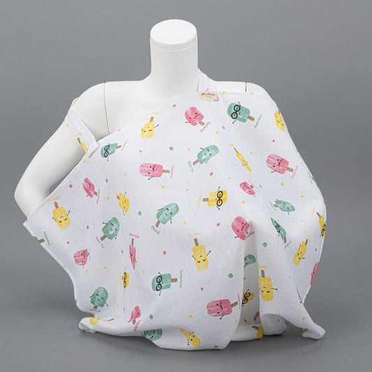 Çift Katlı Muslin Emzirme Önlüğü - Dondurma