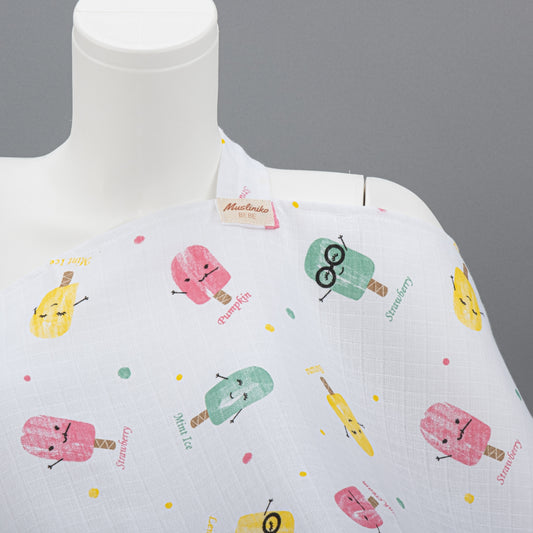 Çift Katlı Muslin Emzirme Önlüğü - Dondurma