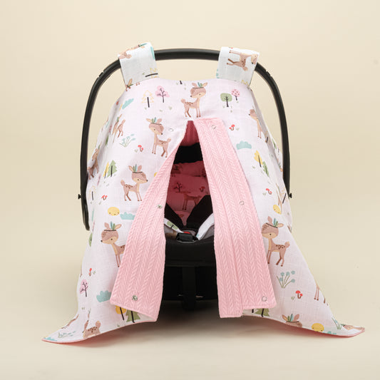 Puset Seti - Çift Taraflı - Koyu Pembe Örgü - Ceylan