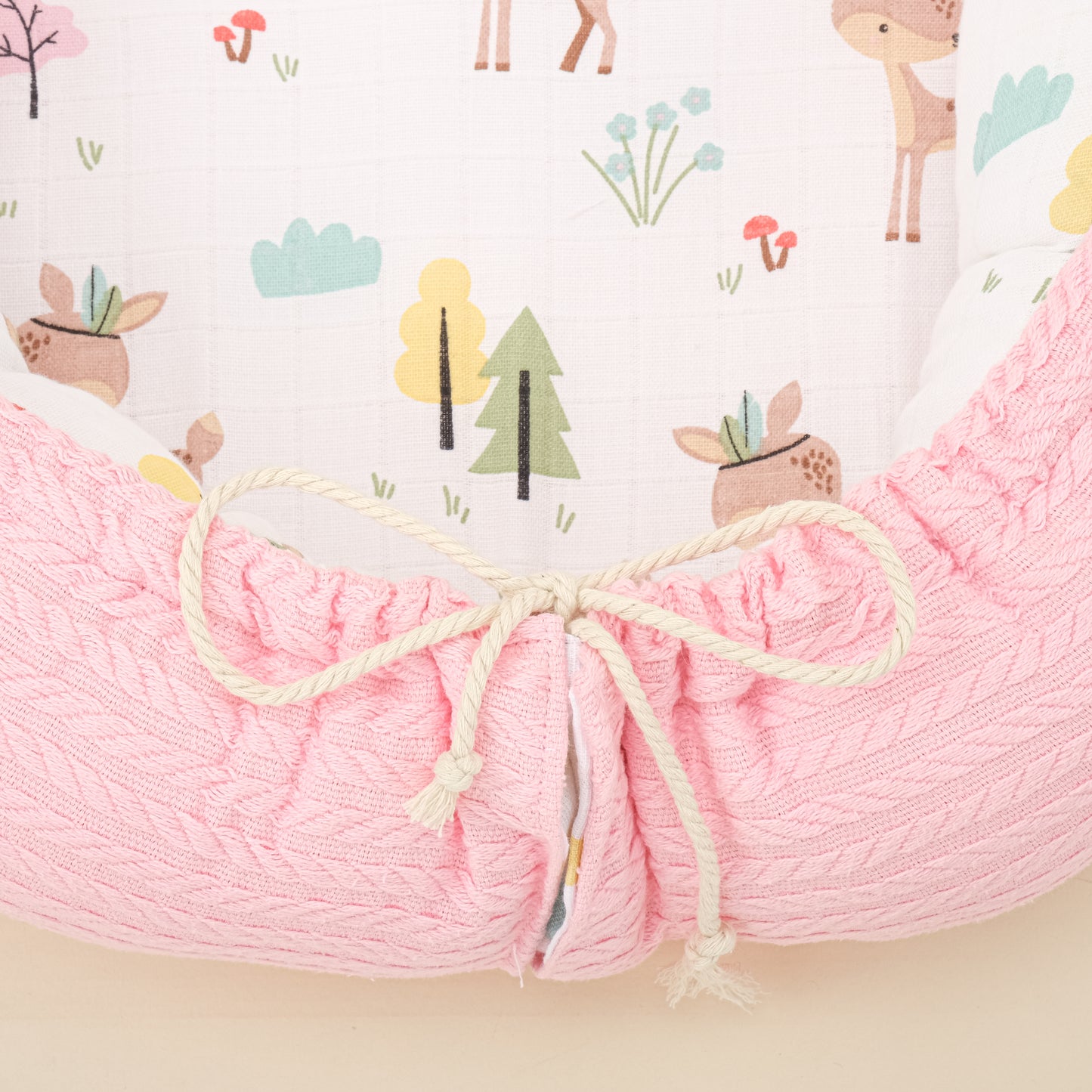 Babynest ve Yastık - Çift Taraflı - Koyu Pembe Örgü - Ceylan