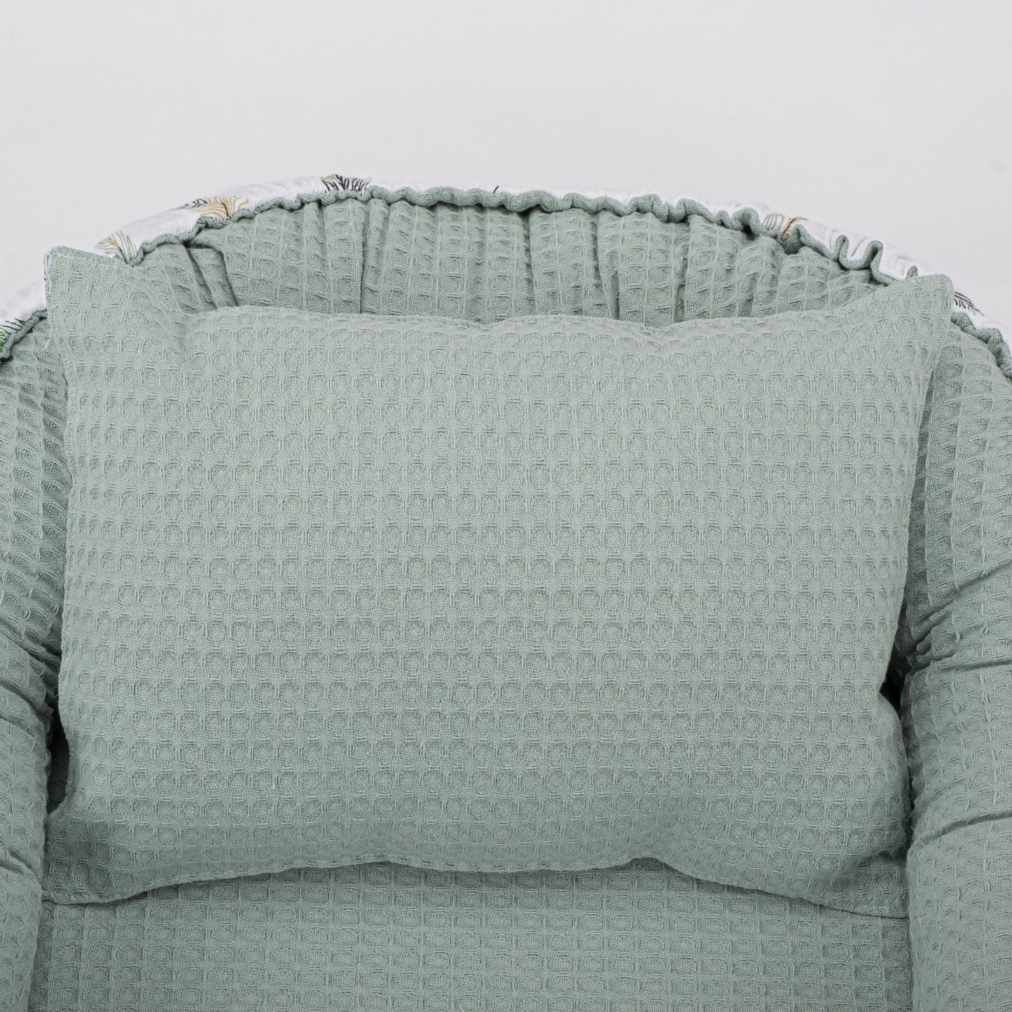 Babynest ve Yastık - Çift Taraflı - Yeşil Petek - Yeşil Tüy