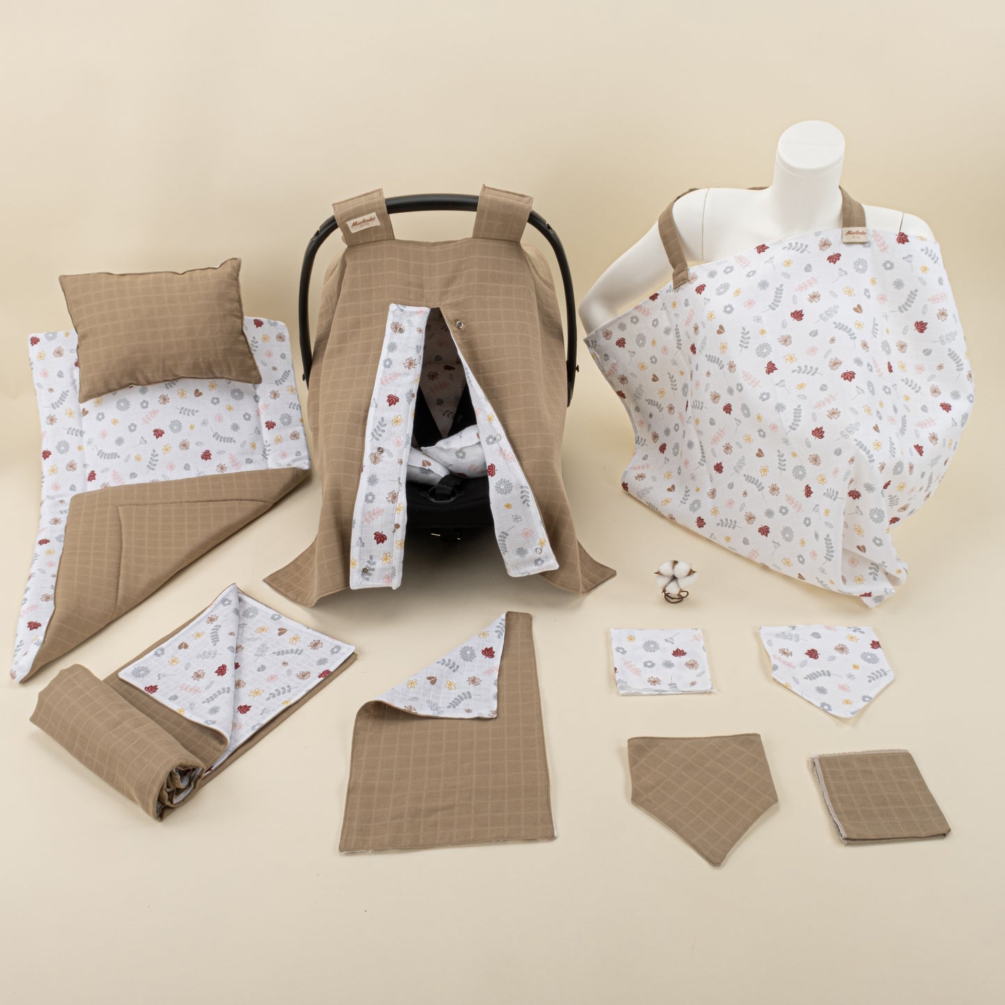 11 Parça Avantajlı Set - Çift Taraflı - Toprak Muslin - Bahar Desenleri