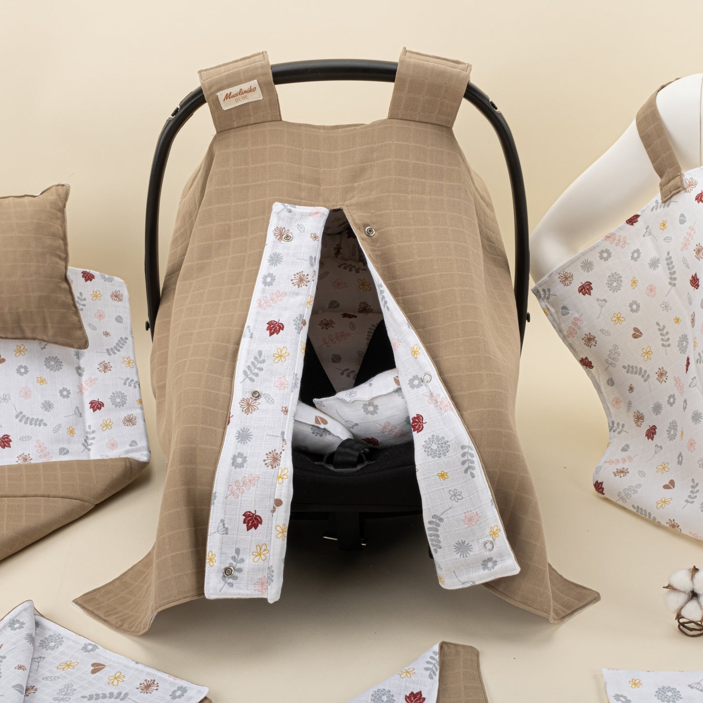 11 Parça Avantajlı Set - Çift Taraflı - Toprak Muslin - Bahar Desenleri