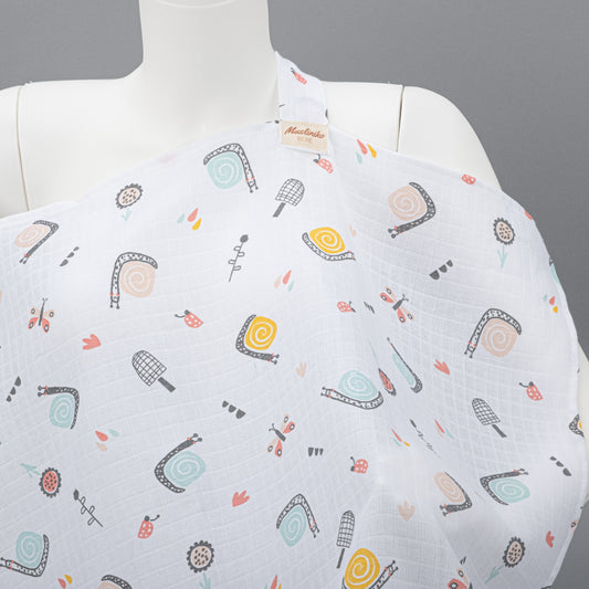 Çift Katlı Muslin Emzirme Önlüğü - Salyangoz