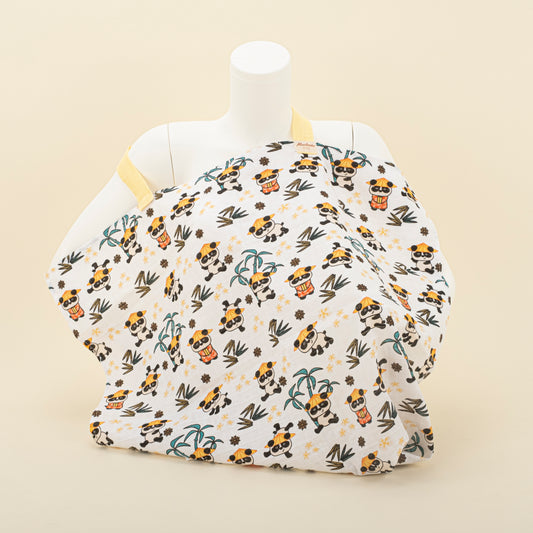 Çift Katlı Muslin Emzirme Önlüğü - Tropikal Panda