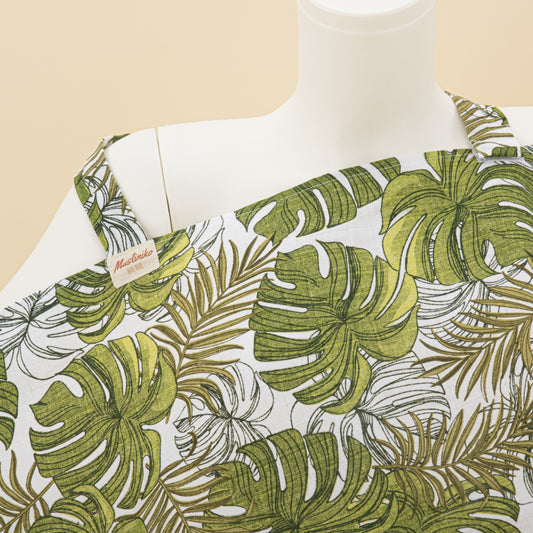 Çift Katlı Muslin Emzirme Önlüğü - Palmiye Yaprakları