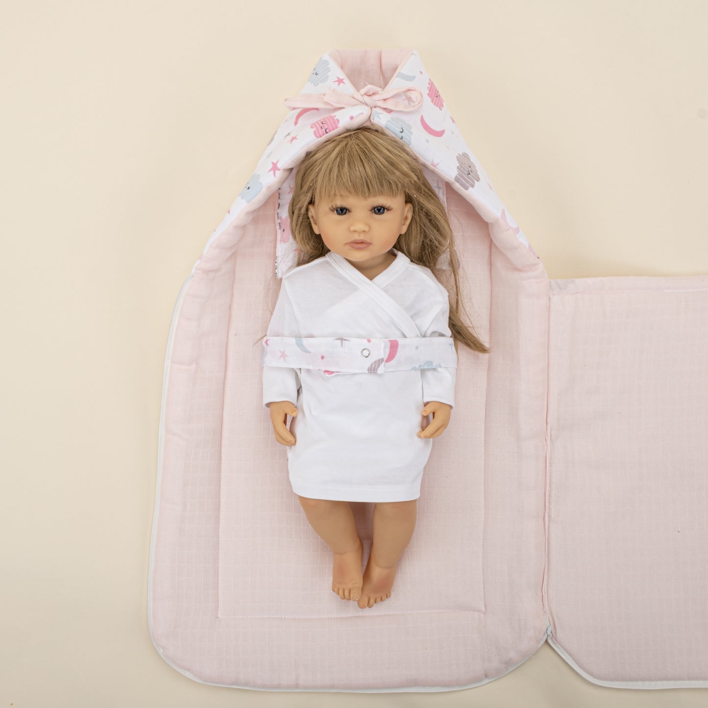 Uyku Tulumu - Bebe Pembe Muslin - Pembe Bulut