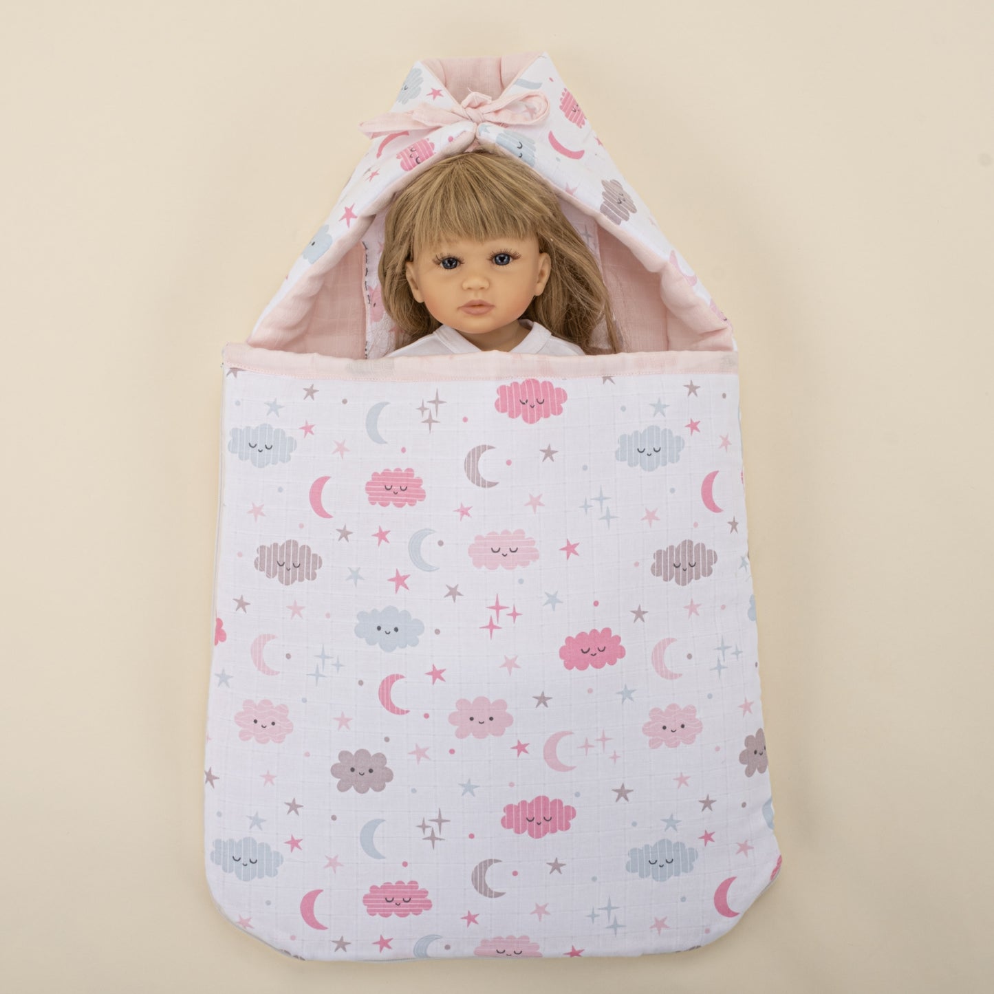 Uyku Tulumu - Bebe Pembe Muslin - Pembe Bulut