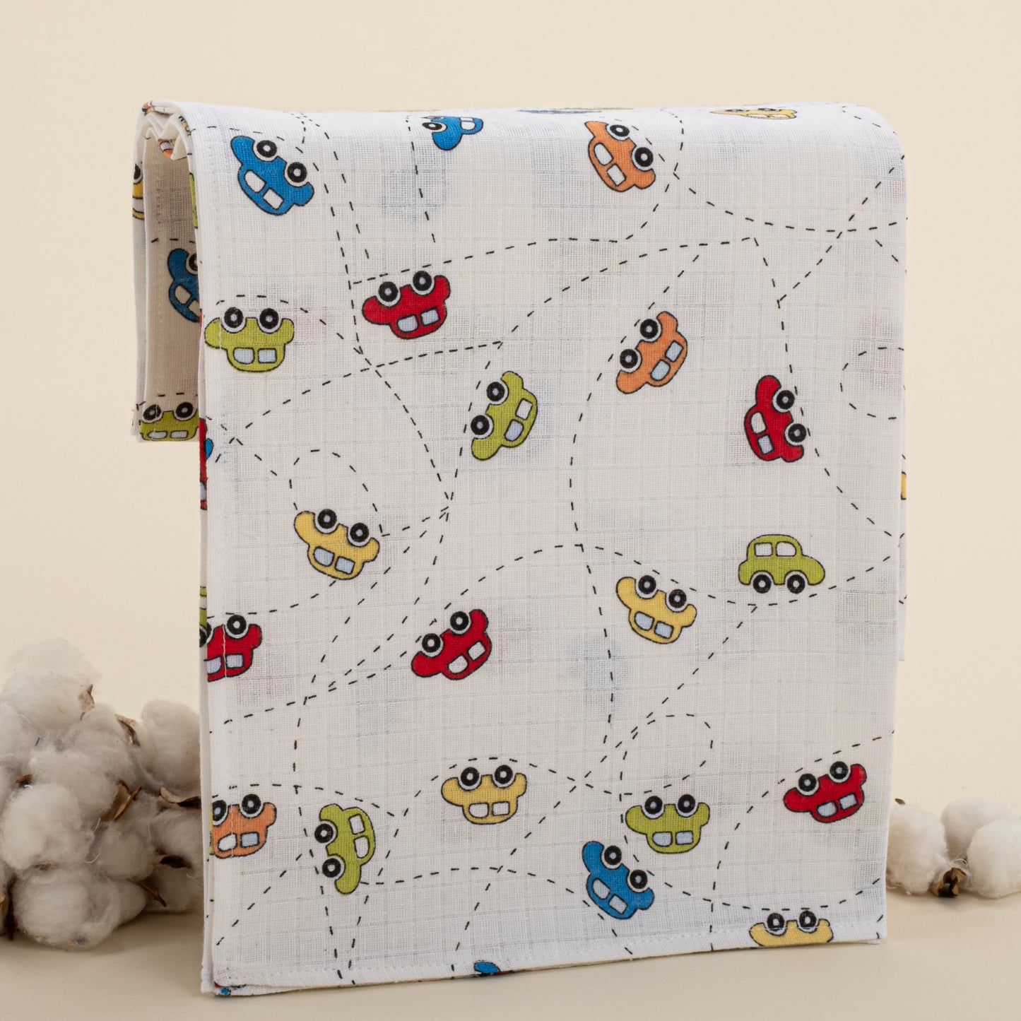 Müslin Örtü - Renkli Arabalar