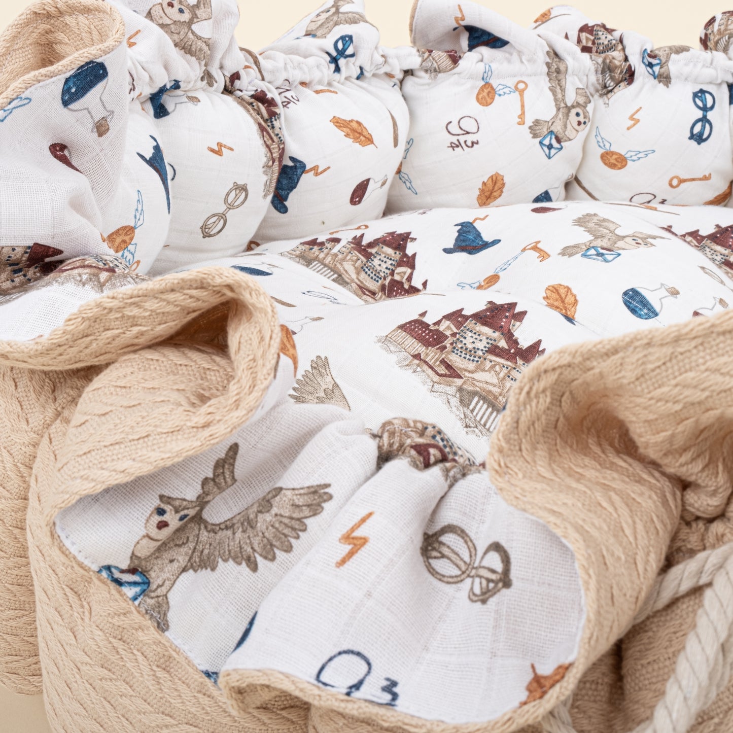 Yuvarlak Babynest - Çift Taraflı - Sütlü Kahve Örgü - Harry