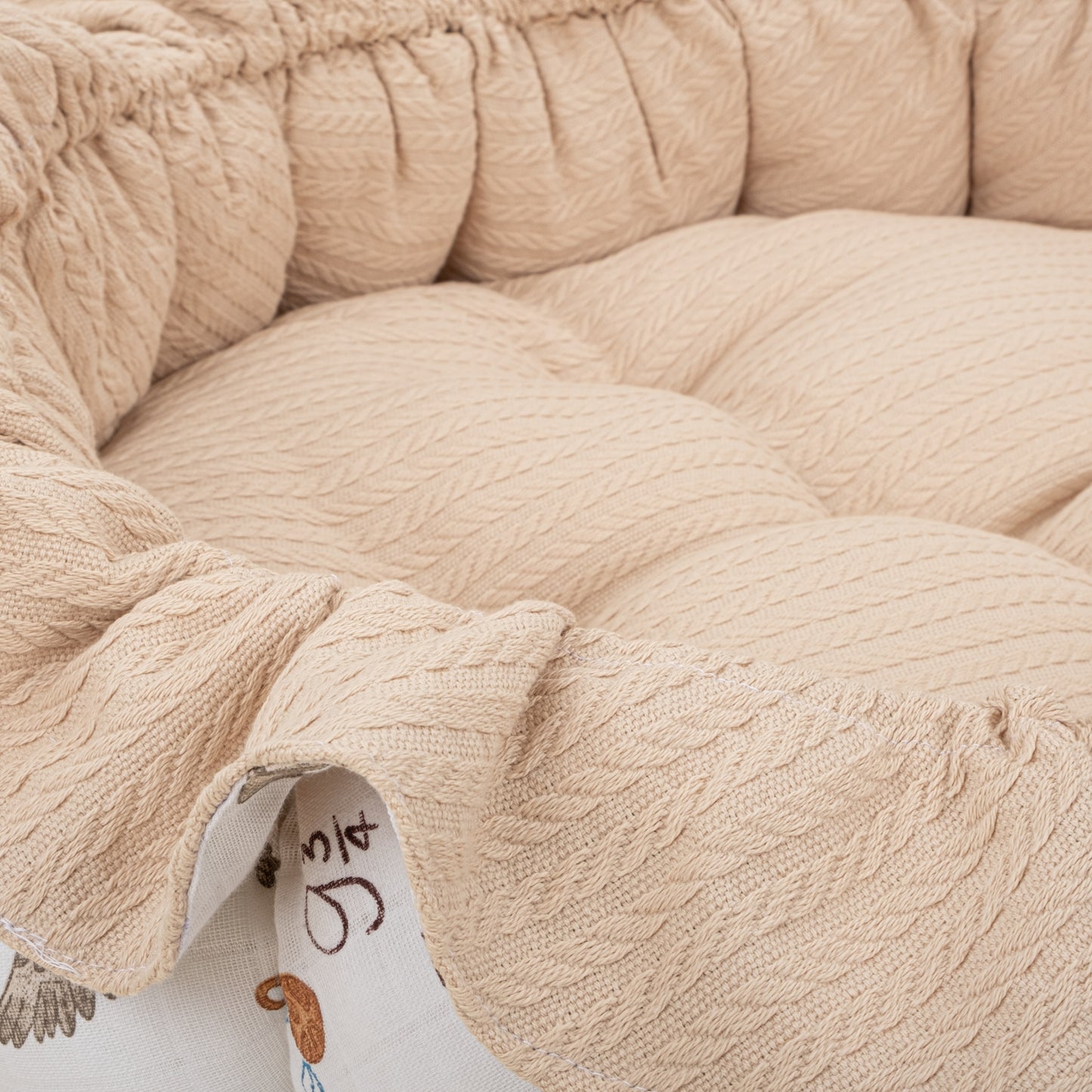 Yuvarlak Babynest - Çift Taraflı - Sütlü Kahve Örgü - Harry