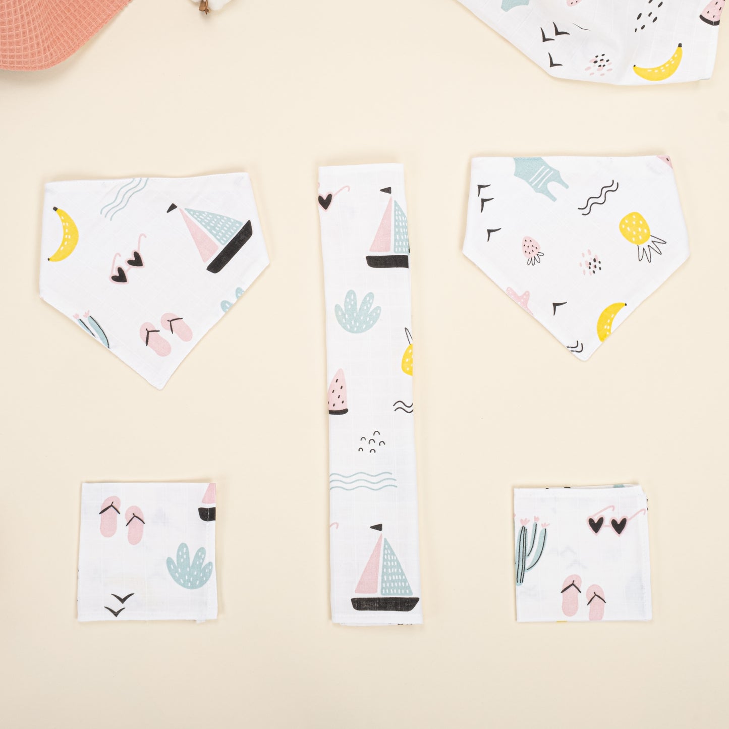 9 Parça Avantajlı Set - Çift Taraflı - Somon Petek - Plaj