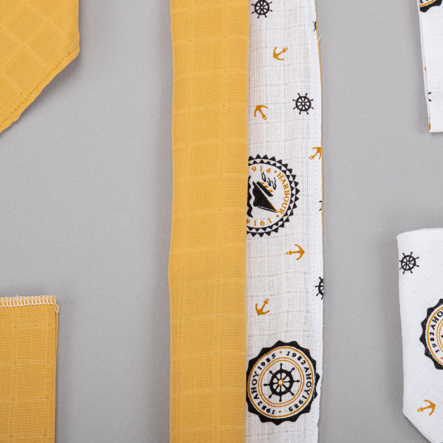 11 Parça Avantajlı Set - Çift Taraflı - Hardal Muslin - Sarı Gemili
