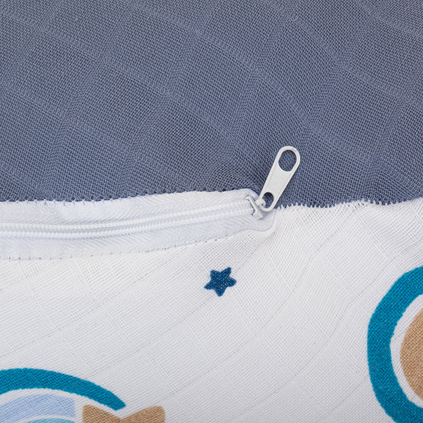 Emzirme Yastığı - Çift Taraflı - İndigo Müslin - Mavi Gökkuşağı