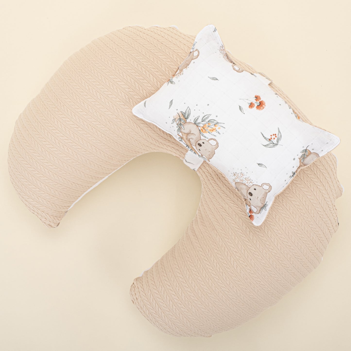 Emzirme Yastığı - Çift Taraflı - Sütlü Kahve Örgü - Koala