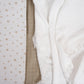 Bebek Muslin Nevresim Seti (Dört Katlı Muslin Battaniye , Yorgan Kılıfı , Yastık Kılıfı , Lastikli Çarşaf) - Mint Dört Katlı Muslin Battaniye - Toprak Muslin - Kahverengi Yıldız