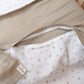 Bebek Muslin Nevresim Seti (Dört Katlı Muslin Battaniye , Yorgan Kılıfı , Yastık Kılıfı , Lastikli Çarşaf) - Mint Dört Katlı Muslin Battaniye - Toprak Muslin - Kahverengi Yıldız