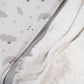 Bebek Muslin Nevresim Seti (Dört Katlı Muslin Battaniye , Yorgan Kılıfı , Yastık Kılıfı , Lastikli Çarşaf) - Beyaz Dört Katlı Muslin Battaniye - Açık Gri Muslin - Gri Ay