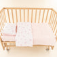 Bebek Yorgan Nevresim Seti - İki Katlı Organik Muslin - Bebe Pembe - Pembe Ay