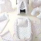 18 Parça Full Set - Çift Taraflı - Bebe Pembe Muslin - Çiçekler