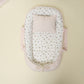 Babynest ve Yastık - Çift Taraflı - Bebe Pembe Muslin - Çiçekler